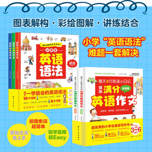 【3-6年级】小学英语满分作文  小学英语语法（全5册） 商品图2