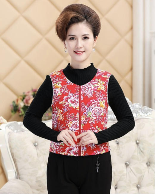 ARN-Y053秋冬保暖背心 休闲女士 修身型保暖透气V字领马甲 商品图2