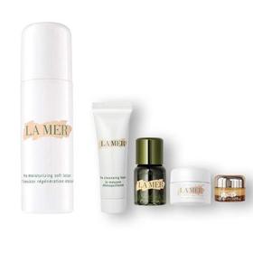 La Mer/海蓝之谜 精华乳液50ml+中小样四件套（洁面+精粹液+面霜+鎏金眼霜） 匠心巨作 轻盈柔润 保湿修护 安抚舒缓