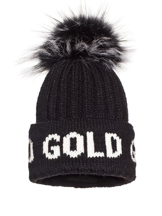 Goldbergh - Hodd Beanie Real Raccoon Fur - Black - 女装 - 毛线帽 - 黑色 商品图0