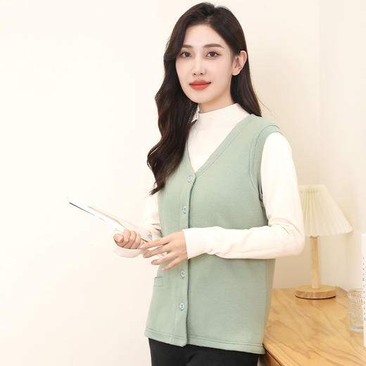 ARN-Y134荧光绿秋冬季保暖马甲肩背心桑蚕丝填充保暖女士 商品图3