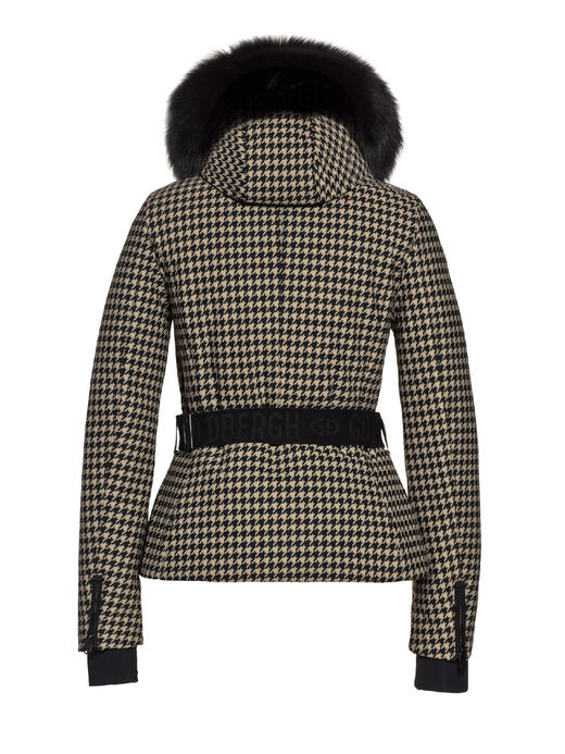 Goldbergh - Claire Jacket Real Fox Fur - Black/Desert - 女装 - 滑雪夹克 - 黑色/棕色 商品图1
