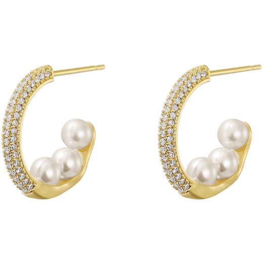 ZEGL人造珍珠耳环女轻奢高级感耳钉925银针秋冬耳饰 商品图6