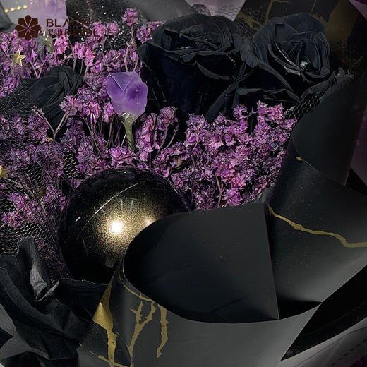 （限深圳罗湖、龙岗、龙华配送）【永生守护花】黑玫瑰象征神秘，独一无二的爱 商品图2