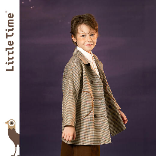 littletime儿童风衣外套2021冬季新款文艺中长款男女童春秋装大衣 商品图2