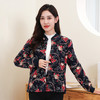 ARN-Y135纽扣藏底红花秋冬新款桑蚕丝长袖女士加厚保暖长袖上衣 商品缩略图4