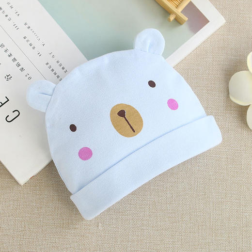 【纯棉面料 告别红疹】婴儿纯棉帽子秋冬新款新生儿纯棉无骨胎帽保暖宝宝双层卡通儿童帽 商品图5