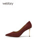 westory女鞋新款尖头高跟鞋细跟婚鞋单鞋纹71081 商品缩略图1
