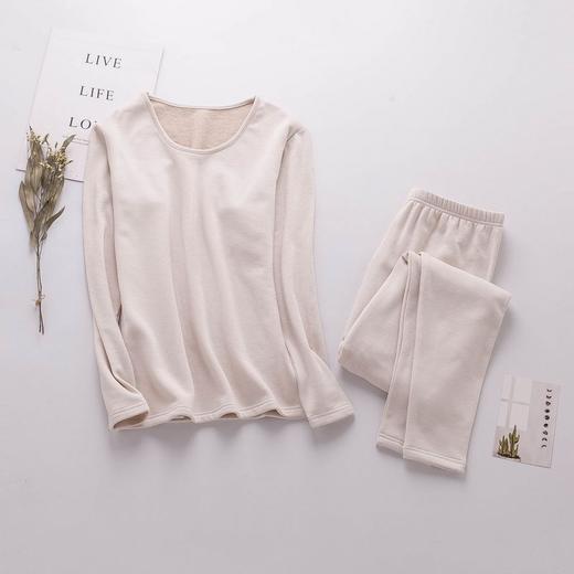 ARN-Y072秋冬季新款真丝拉绒保暖内衣套装女士秋衣秋裤加绒加厚两件套 商品图1