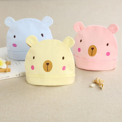 【纯棉面料 告别红疹】婴儿纯棉帽子秋冬新款新生儿纯棉无骨胎帽保暖宝宝双层卡通儿童帽 商品图1