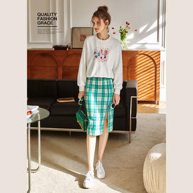 欧芮儿半身裙女2021新款a字休闲时尚薄款包臀开叉中长款裙子