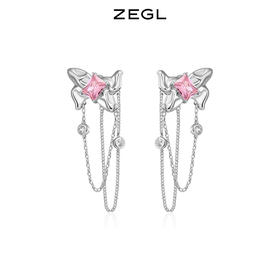 ZEGL设计师蝴蝶流苏耳环女轻奢高级感耳钉ins风耳饰