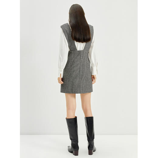 NEELLY纳俪千鸟格背带裙女羊毛A字裙秋冬内搭减龄小个子百搭显高N21101Y01027 商品图4