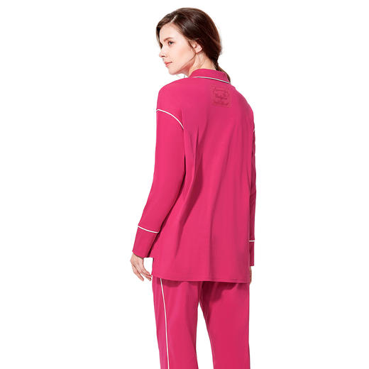 安莉芳 安睡舒适棉系列 舒适丝光棉翻领简约家居服套装 EL7801 商品图3