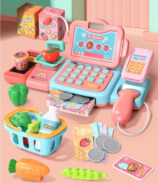 儿童超市收银机玩具 仿真售货收银台 过家家套装 商品图0
