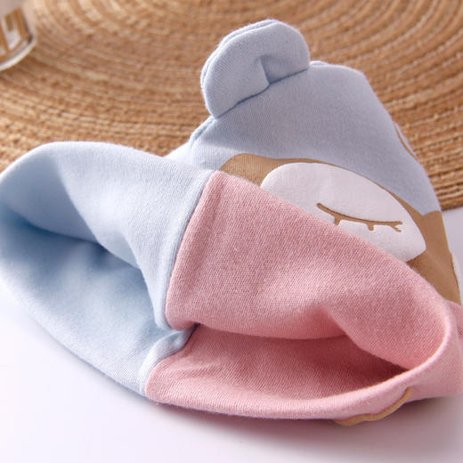 【优棉当道 透气吸汗】婴儿帽子冬季棉质新款宝宝帽无骨双层卡通造型春秋新生儿胎帽 商品图1