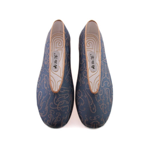 内联升男鞋手工单鞋千层底国家宝藏IP衍生飞鸟春秋小元口布鞋 GB8152 商品图2