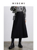 HIDEMI 黑色斜纹羊毛厚款半身裙 商品缩略图2