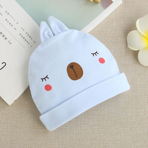 【纯棉面料 告别红疹】婴儿纯棉帽子秋冬新款新生儿纯棉无骨胎帽保暖宝宝双层卡通儿童帽 商品图9