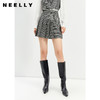 NEELLY纳俪商场同款半身裙女2021新款千鸟格高腰百褶裙羊毛A字裙 商品缩略图1