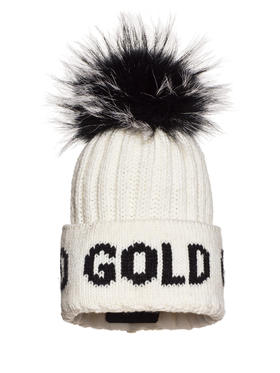 Goldbergh - Hodd Beanie Real Raccoon Fur - White - 女装 - 毛线帽 - 白色