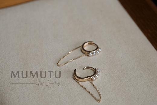 18K 小珍珠耳圈 商品图0