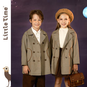littletime儿童风衣外套2021冬季新款文艺中长款男女童春秋装大衣
