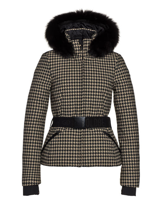 Goldbergh - Claire Jacket Real Fox Fur - Black/Desert - 女装 - 滑雪夹克 - 黑色/棕色 商品图0