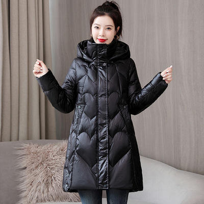 WE-LCMN21888 连帽加厚保暖羽绒棉服女中长款2021冬装新款修身气质减龄棉衣外套 商品图4