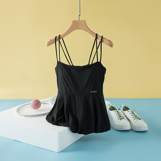 TITIKAACTIVE新款瑜伽服运动上衣健身吊带背心轻薄透气（带胸垫）16T30843 商品图2