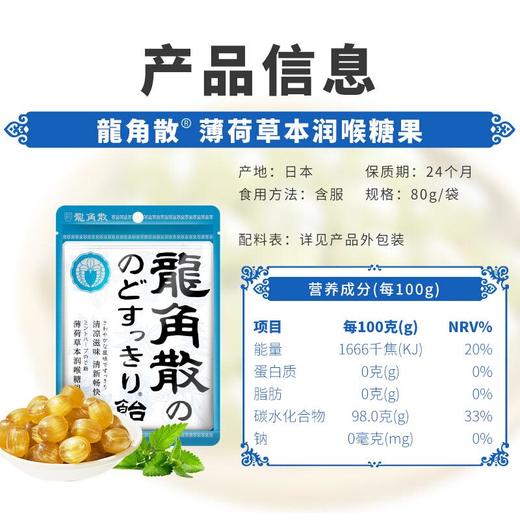 龙角散薄荷草本润喉糖80g 商品图2