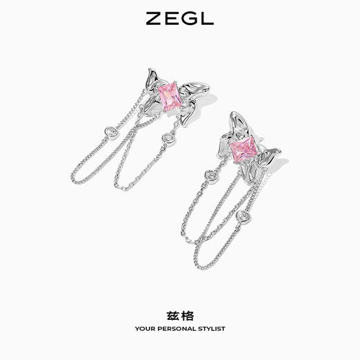 ZEGL设计师蝴蝶流苏耳环女轻奢高级感耳钉ins风耳饰 商品图6