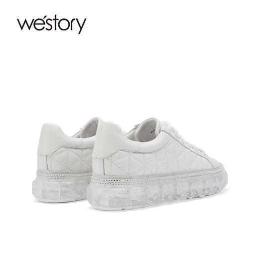 westory女鞋2021秋季新款漆皮圆头平底鞋厚底透气单鞋W21CM71281 商品图2