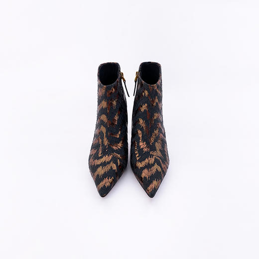 SAFICOO 定制烫金工艺蛇皮尖头细跟短靴 商品图2