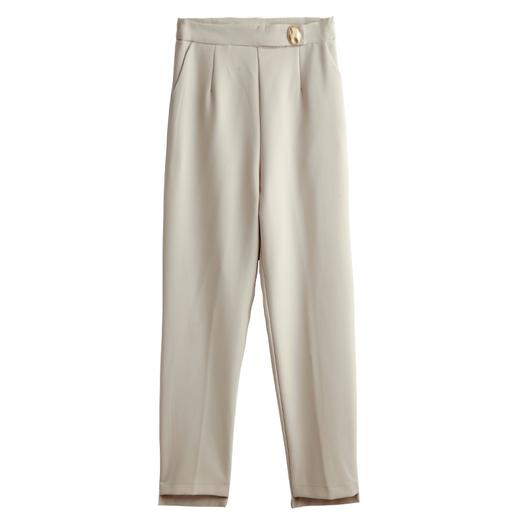 欧芮儿杏色休闲西装裤2021秋高腰气质锥形裤 商品图3