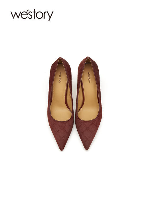 westory女鞋新款尖头高跟鞋细跟婚鞋单鞋纹71081 商品图3