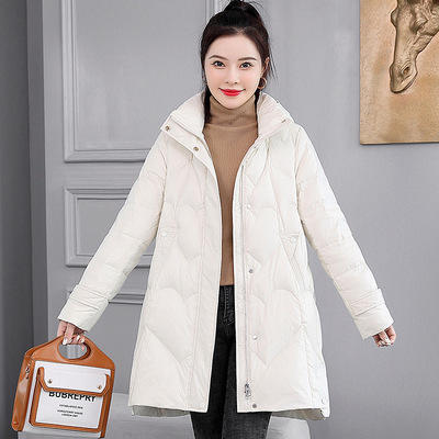 WE-LCMN21888 连帽加厚保暖羽绒棉服女中长款2021冬装新款修身气质减龄棉衣外套 商品图1