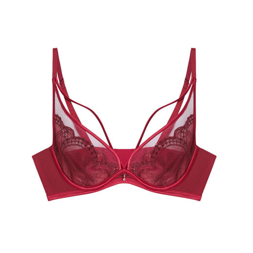 欧迪芬内衣女大胸显小胸罩性感深V聚拢上托防下垂蕾丝文胸OB1339 商品图6