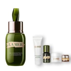 La Mer/海蓝之谜 浓缩修护精华露50ml+中小样四件套（洁面+精粹液+面霜+鎏金眼霜） 密集调理 舒缓修护 明星精华