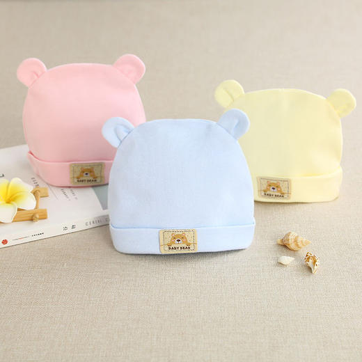 【纯棉面料 告别红疹】婴儿纯棉帽子秋冬新款新生儿纯棉无骨胎帽保暖宝宝双层卡通儿童帽 商品图3