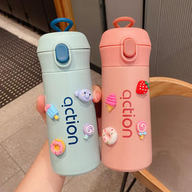 【英伦风直饮水杯】保温杯女可爱超萌少女心水杯餐饮用具韩式简约便携带直饮潮流个性杯子