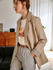欧芮儿卡其色西装外套女新款2021宽松显瘦气质通勤设计感上衣 商品缩略图0