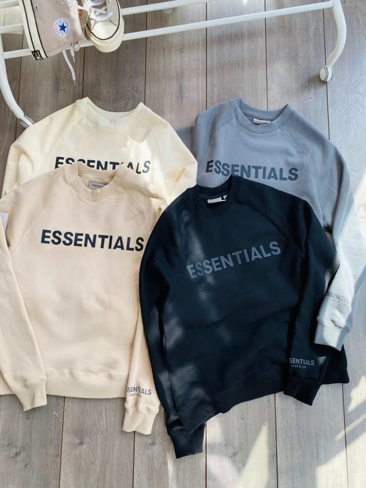 fog fear of god 胸前字母硅胶印花400克重磅绒里圆领阔版卫衣