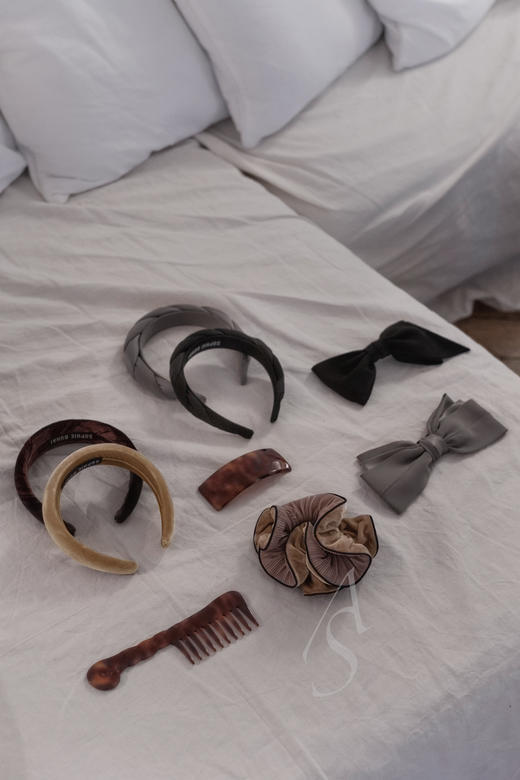 Sophie Buhai 灰褐色/深蓝色黑色蝴蝶结发夹 商品图7