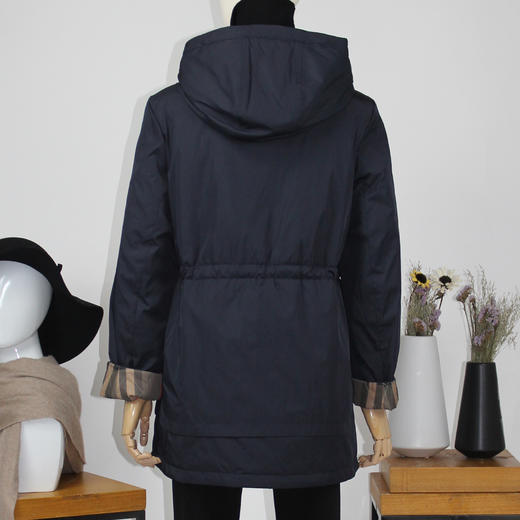 FOCALS福柯斯新款正反两穿薄棉服中长款拉链连帽棉服FRGDE693BZ 商品图2