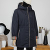 FOCALS福柯斯新款正反两穿薄棉服中长款拉链连帽棉服FRGDE693BZ 商品缩略图1
