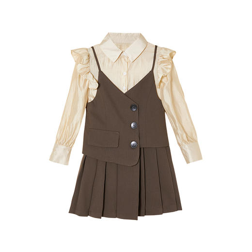 littletime特别亲子装母女秋款高端不一样套装女童西装套裙两件套 商品图4