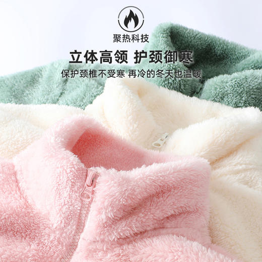 【优衣库同款！】日式摇粒绒保暖外套 男女同款 拉链口袋立领夹克 加厚加绒 时尚百搭 2024年秋冬季新款 热卖 商品图2