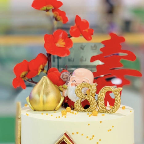 金福安康—老人生日祝寿双层蛋糕 商品图1