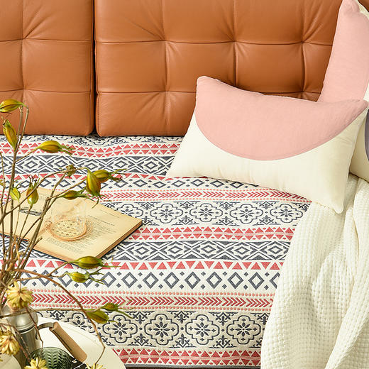 红绿棋子格高级感北欧简约棉布沙发巾 商品图2